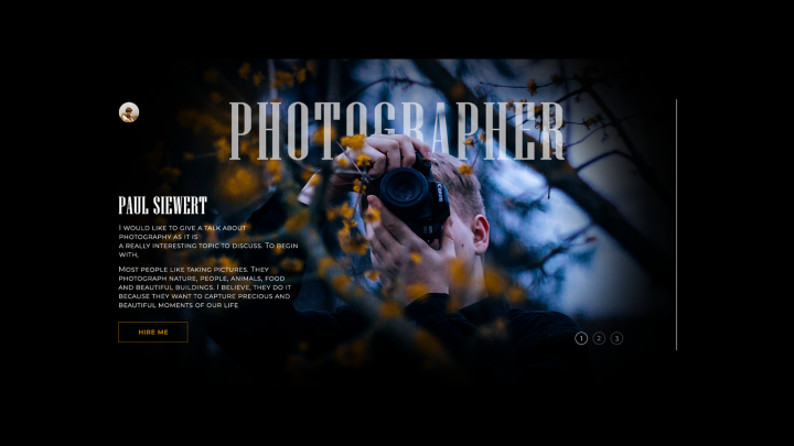 Сайт визитка для Фотографа