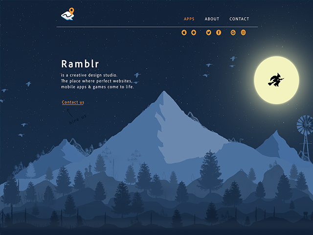Ramblr App Landing page