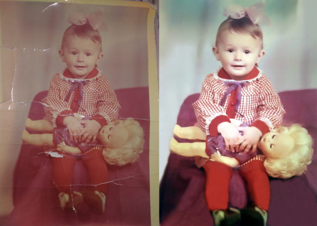 Реставрация старых цветных  фотографий