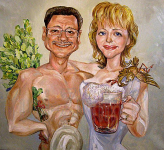 Дружеский шарж маслом с натуры или по фотографии