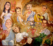 Дружеский шарж маслом с натуры или по фотографии