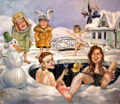 Дружеский шарж маслом с натуры или по фотографии