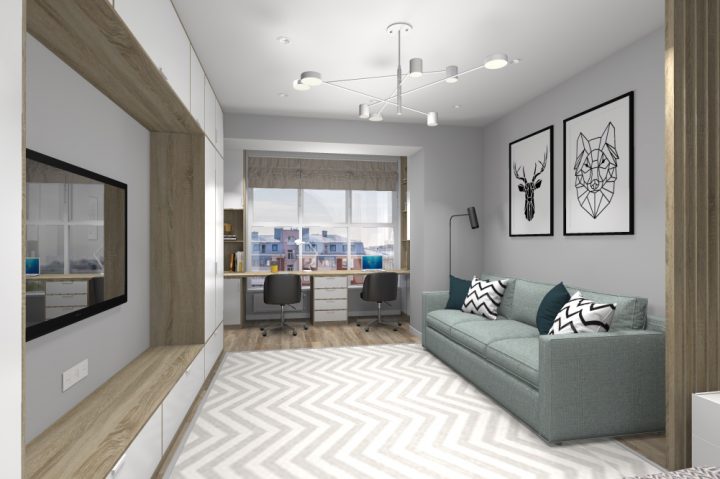 Детская для 2-ух парней школьников