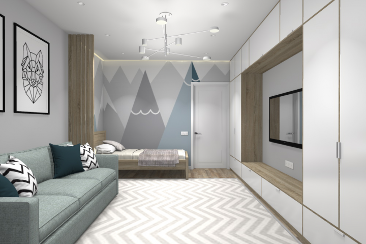 Детская для 2-ух парней школьников