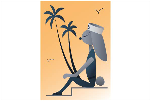 Заяц-моряк на побережье