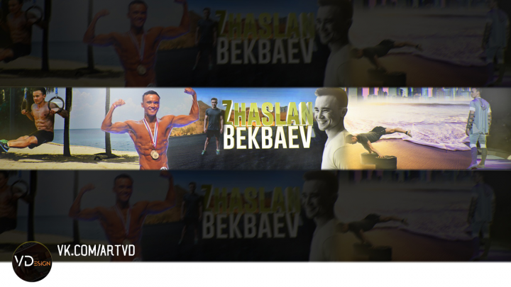 Обложка (banner) для YouTube канала: "Жаслан Бекбаев"