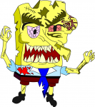 Векторизация карандашного эскиза "Спанч Боб Зомби"