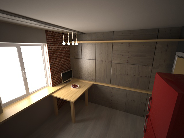 3Dmax. Дизайн интерьера кухни