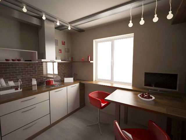 3Dmax. Дизайн интерьера кухни