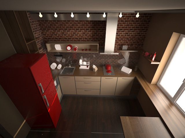 3Dmax. Дизайн интерьера кухни