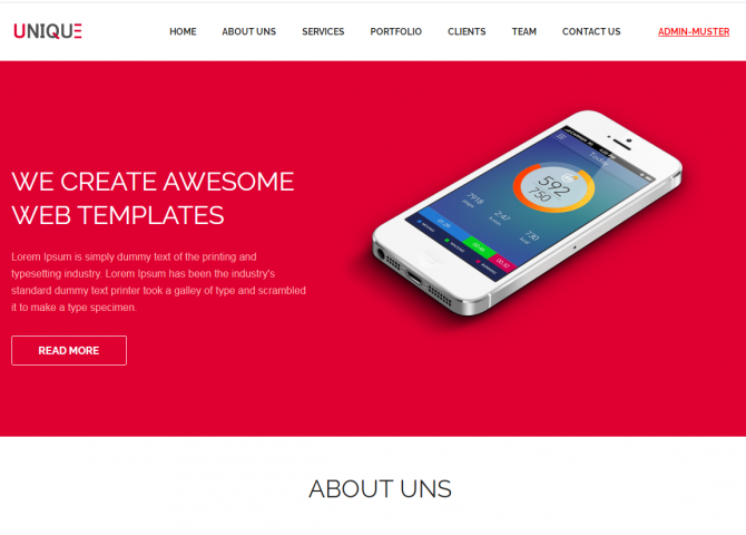 Landing Page + Admin