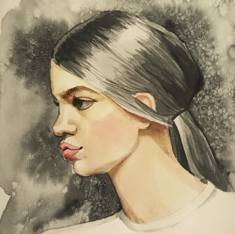 Портрет, акварель