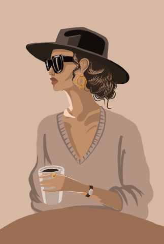 Девушка с кофе