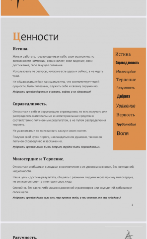 Книга компании: "Миссия, ценности, принципы"
