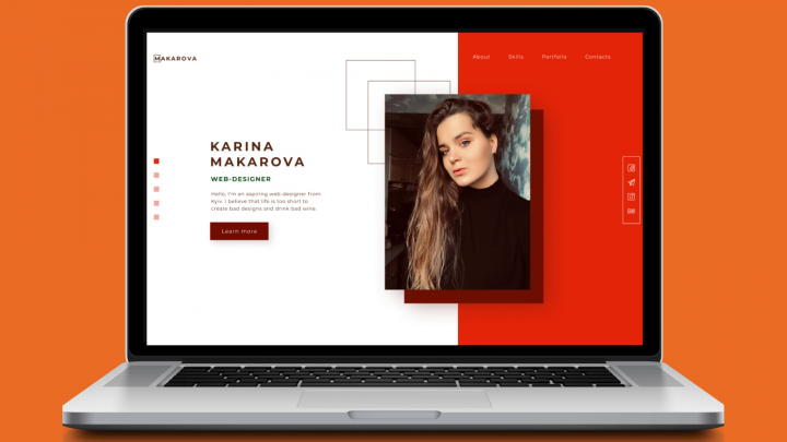 Landing page for a Web-designer
