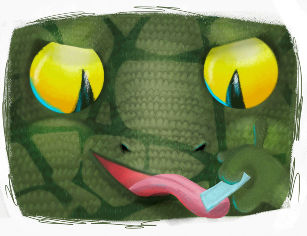 Ящерица и жвачка