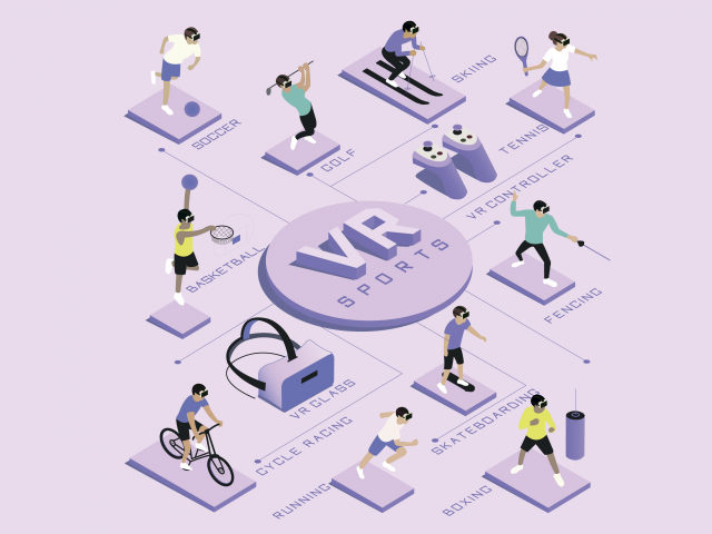 VR  инфографика в изометрии