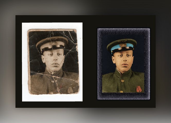 Ретуш старой фотографии 40-х годов