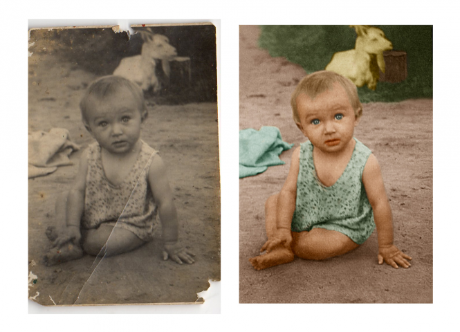 Ретуш фотографии 1953 года