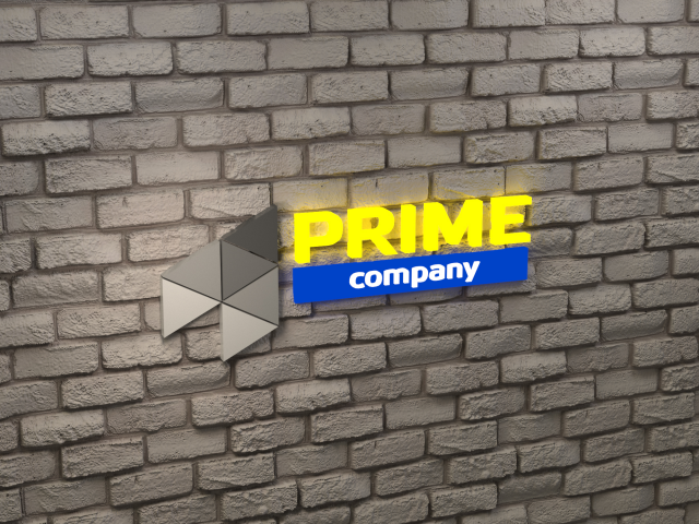 3D-модель вывески и реалистичная визуализация