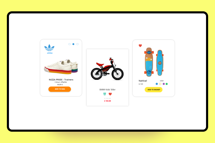 Brand product cards