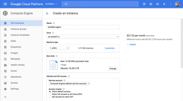 Сервер в Google Cloud Platform