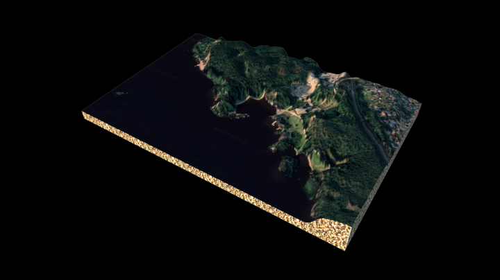 Рельеф местности с картографических данных Google карт