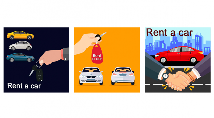 Набор баннеров для рекламы аренды автомобилей в Праге