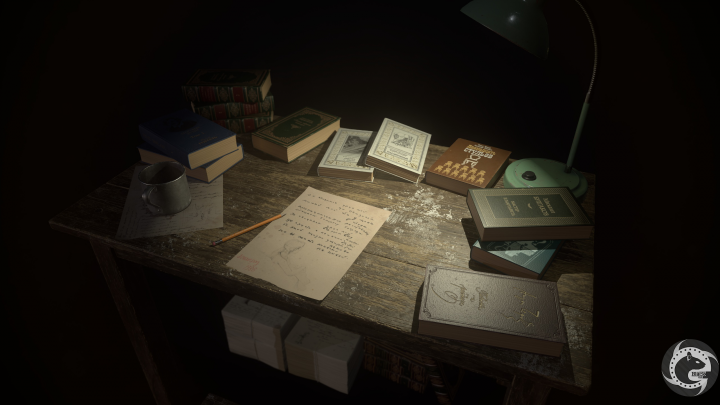 Table with books