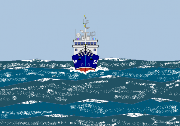 The Ship in stormy Sea
