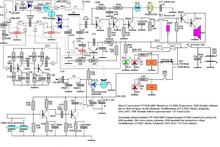 Direct Conversion QRP Transceiver