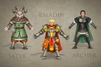 Концепты на 3 игровых персонажей ( фэнтези)