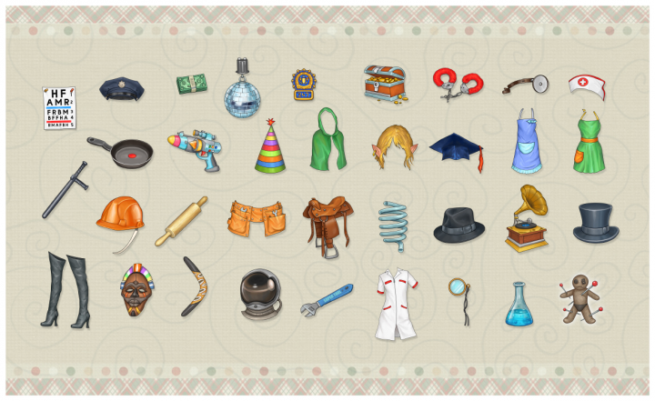 Тематические предметы для одной из игр ( по сути, те же иконки)