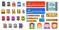 Часть графики для игры Speedy Road (пиксельарт,блочный стиль)