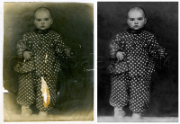Ретушь старой рваной фотографии