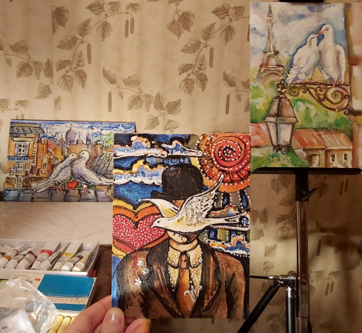 Картины в духе детства. Акрил.