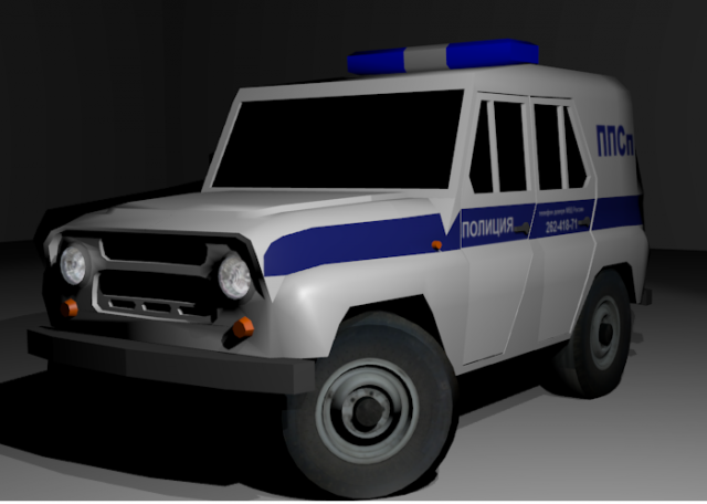 Low Poly UAZ 469 POLICE