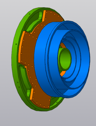 3D модель сборки облучателя для РЛС, выполненная в Компас 3D