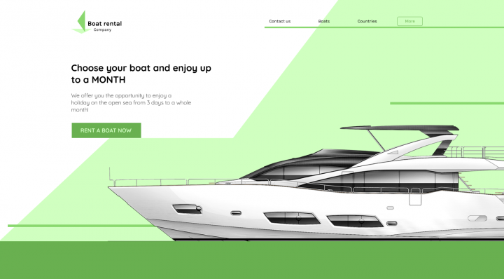 Сайт лендинг аренды лодок и яхт