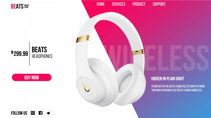 Главаня страница для онлайн магазина BEATS