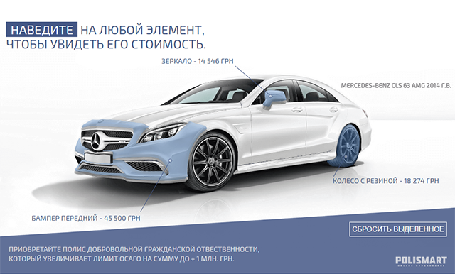 Интерактивная страница (детали авто)