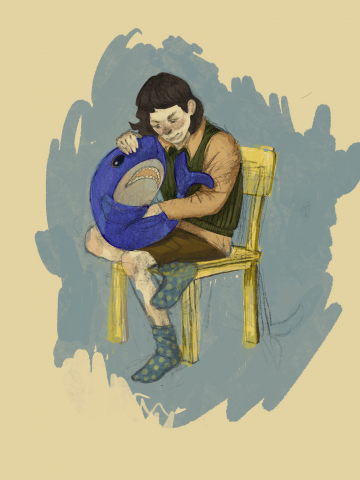 Boy with shark