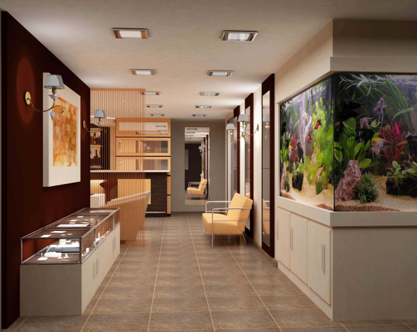 Визуализация холла салона