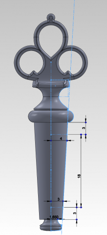 Модель запорной части крана самовара