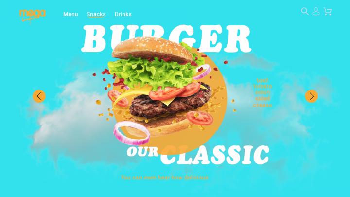 посадочная страница Mega burger