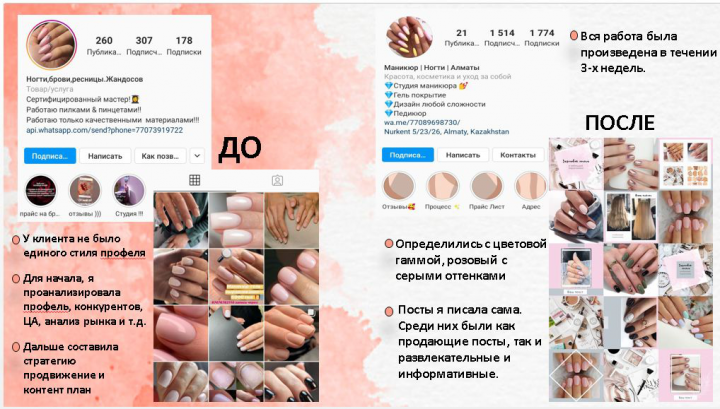 Студия маникюра ведения аккаунта на 2-3 недели