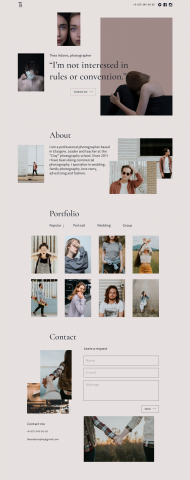 Landing Page for Photographer