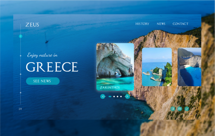 Макет сайта "Блог о Греции"