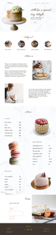 Макет сайта кондитерской