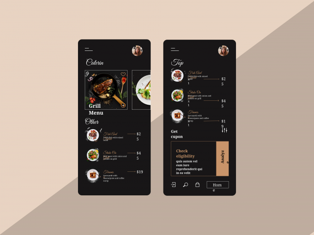 Дизайн приложения по заказу еды